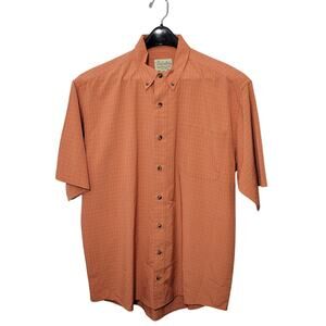 Cabela's Men's Button Front Orange Shirt Size L Tall  102121-0177